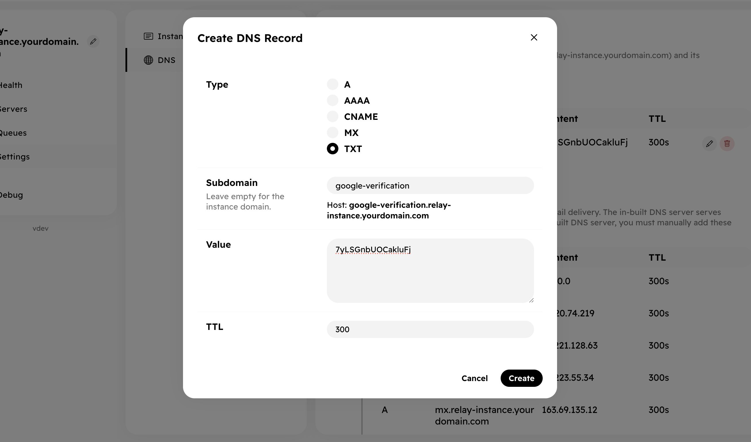 Custom DNS Records